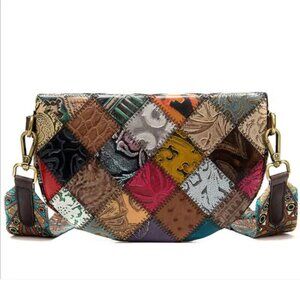 Mini Boho Leather Crossbody – Genuine Leather, Artistic, Indie Babe Shoulder Bag